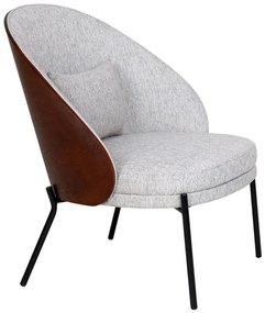Canelas fotel, világosszürke sötétbarna háttal és fekete lábakkal