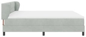 Box Spring Ágy Matraccal Világosszürke 200x200 cm Bársony