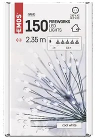 LED fényfüzér – fürtök, nano, 2,35 m, beltéri, hideg fehér, időzítő