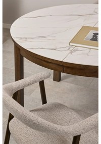 Kerek bővíthető étkezőasztal kerámia asztallappal ø 120 cm Southampton – Actona