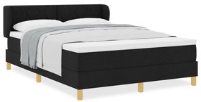 Boxspring Ágy Mattal - Fekete, 140x200 cm, Szövet