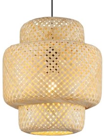 Csillár zsinóron HESTIA 1xE27/60W/230V átm. 30 cm bambusz