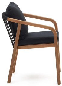 Fekete-natúr színű étkezőszék szett 4 db-os Malaret – Kave Home