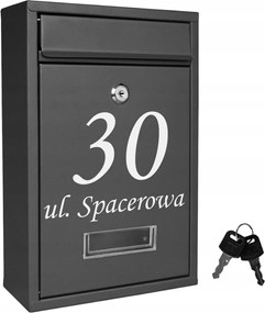 Postaláda Levéltartó Fekete Házszámmal Uv Nyomtatás