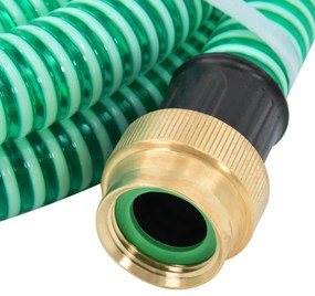 zöld PVC szívótömlő sárgaréz csatlakozókkal 1,1 7 m&quot;