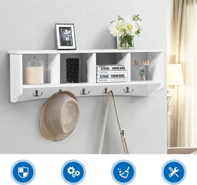 Falra szerelhető fogas tárolórekeszekkel