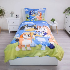 Bluey Happy Family ágyneműhuzat 140×200cm, 70x90 cm