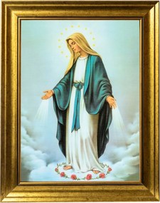 Szeplőtelen Szűzanya Szakrális Kép Arany Díszített Keretben 30X40