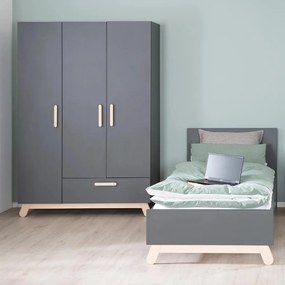 Fekete gyerekágy 90x200 cm Jara – Roba