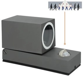 Kültéri fali lámpa érzékelővel QUAZAR 1xGU10/35W/230V IP44 szürke