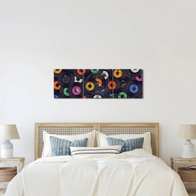 Kép - Zenei gramofonlemezek (órával) (90x30 cm)