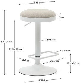 Bézs bárszék szett 2 db-os 58 cm Zaib – Kave Home