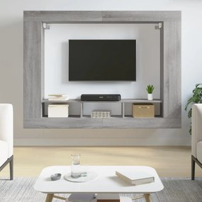szürke sonoma színű szerelt fa TV-szekrény 152x22x113 cm