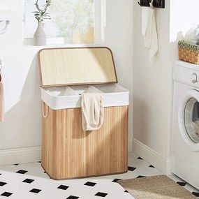 Bambusz szennyestartó, 60 x 40 x 61,5 cm