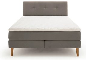 Világosszürke boxspring ágy 160x200 cm Stockholm – Meise Möbel
