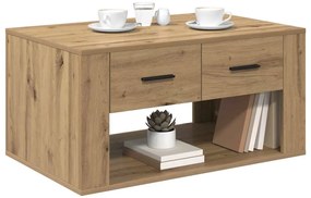 vidaXL Dohányzóasztal fiókkal Artisan tölgy 80 x 50 x 40 cm Faanyag