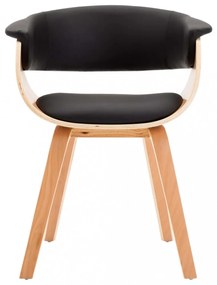 vidaXL 2 db fekete hajlított fa és műbőr étkezőszék