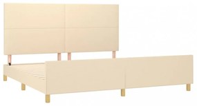 krémszínű szövet ágykeret matrac nélkül 200 x 200 cm