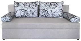 Odessa Kihúzható Kanapé 185x85x80 cm, tárolóládával, Grey Flower