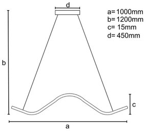 LED állítható fényerejű csillár kábellel LED/70W/230V 3000-6500K + DO