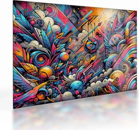 Üveg kép - Színes graffiti (70x50 cm)