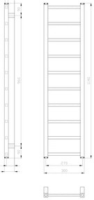 Sapho - Fürdőszobai radiátor METRO LIGHT 211W 30x114 cm fehér