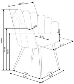 K-410 étkezőszék Szürke bársony szövet