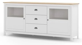 Fehér borovi fenyő alacsony komód 180x80 cm Misti – Marckeric