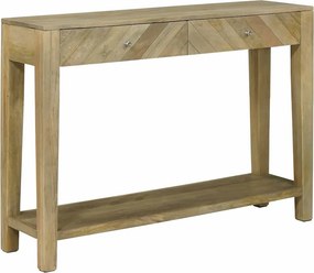 vidaXL Konzolasztal Természetes szürke 110 x 30 x 80 cm Tömör Mangófát