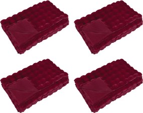 vidaXL Csúszásgátló műszőrme takaró Olite 4 pcs Bordeaux piros