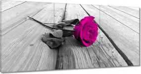 Vászonkép 120x60 Rózsa a deszkákon Virág