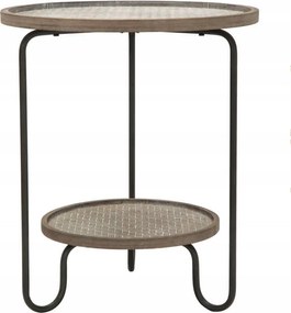 Dohányzóasztal, Kétszintes, Polccal, Ø 48 cm, Stabil, Mauro Feretti