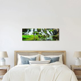 Kép - vízesés (órával) (90x30 cm)