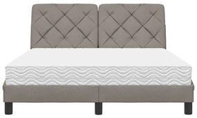 tópszínű szövet ágy matraccal 120x200 cm