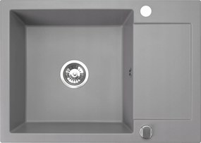 Gránit mosogató egymedencés mosogató csepegtetővel Cordeo 70 Szürke