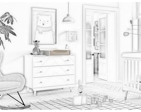 Fehér pelenkázó feltét (alkalmas komód mélysége 57 cm) Billy – Vipack