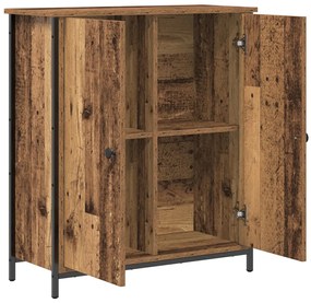 Szekrény Régi Fa 70x30x80 cm Feldolgozott Fa és Acél