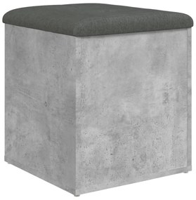 betonszürke szerelt fa tárolópad 42 x 42 x 45 cm
