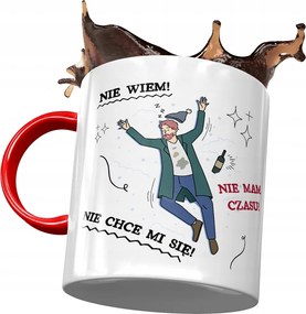 Bögre Piros Vicces Nincs Időm Ajándék Nyomtatott Fotóval