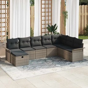 Kerti Kanapé Szett párnával 8 pcs Szürke 297.5 x 187.5 x 85 cm