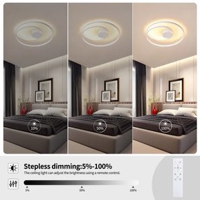 Brilagi - dimmelhető LED mennyezeti lámpa TWISTER LED/48W/230V, Ø 50 cm, fehér + távirányító