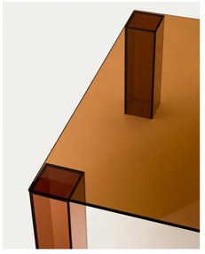 Barna üveg dohányzóasztal 85x85 cm Adularia – Kave Home