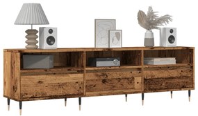 antik fa színű szerelt fa TV-szekrény 150 x 30 x 44,5 cm