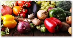 Fotótapéta üvegfalra Zöldségek és gyümölcsök 140x70