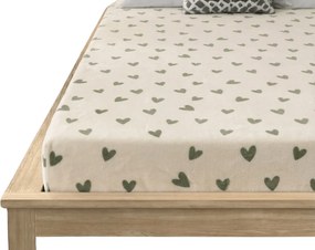 Mikroplüss lepedő HEARTINO 200x200 cm krém színű