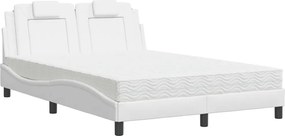 vidaXL fehér műbőr ágy Viana matraccal 140x190 cm