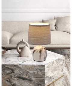 Világosszürke asztali lámpa textil búrával (magasság 25 cm) Adelina – Candellux Lighting