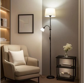 Brilagi - Állólámpa CERIA 1xE27/100W/230V + 1xE14/25W fekete/bézs