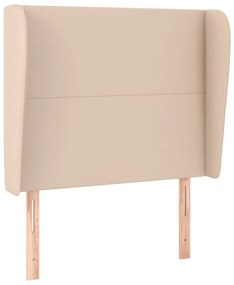 cappuccino műbőr fejtámla szárnyakkal 93x23x118/128 cm