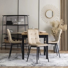 Szék bézs színben, bársony kárpittal PERU